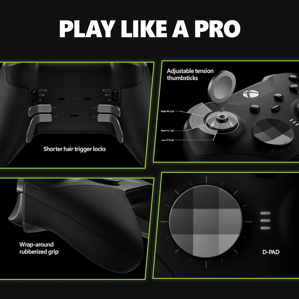 Xbox Elite Series 2 Wireless Gaming Controller – Black – Xbox Series X|S, Xbox One, Windows PC, Android, and iOS